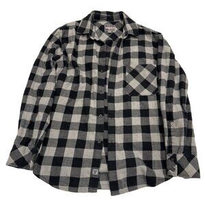 TNA Black White Buffalo Plaid Boyfriend Fit Flannel Shirt XS Cottagecore Gingham